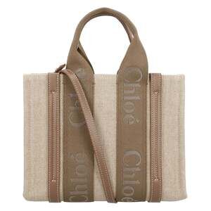 CHLOÉ Small Woody Tote Bag In Linen